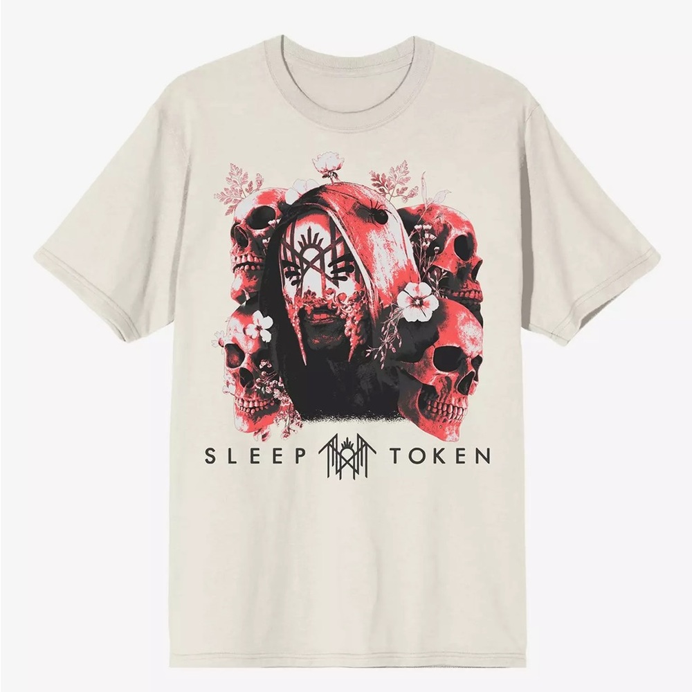 NWOT‎ Sleep Token Vessel Skulls & Flowers Boyfriend Fit Girls T-Shirt Hot Topic
